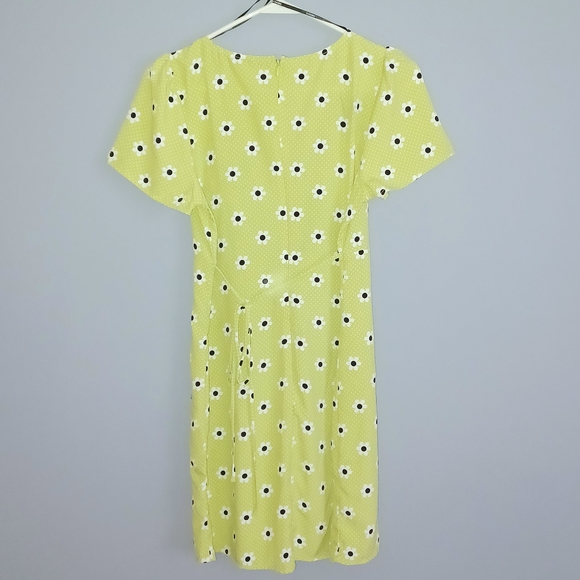 NWOT Forever 21 Chartreuse Floral Dress - Picture 4 of 7